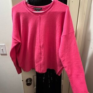 French Connection Pink Crew Neck Sweater with Relaxed Fit